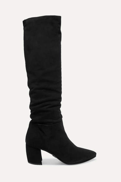 prada suede knee high boots