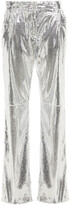 Thumbnail for your product : MSGM Metallic Snake-effect Leather Flared Pants