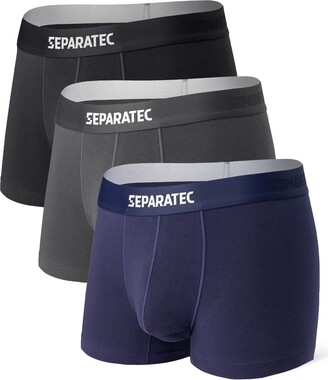Separatec Men's Boxer Shorts 2.0 Soft Cotton with Separated Pouches  Underwear 3 Pack White - ShopStyle