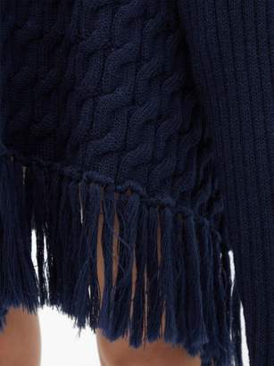 Vetements Scarf Roll-neck Wool Sweater - Womens - Navy