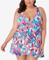 Thumbnail for your product : Macy's Swim Solutions Plus Size Sienna Tummy-Control Flyaway Swimdress, Created for