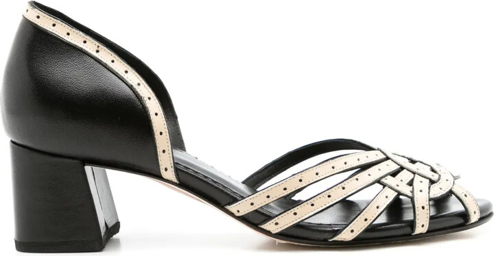 Sarah Chofakian Cordelia 50mm peep-toe pumps