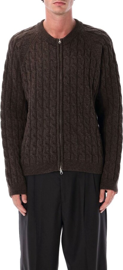 mfpen Editor Cable Knit Zip Sweater