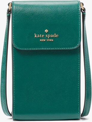 Kate Spade Staci North South Flap Phone Crossbody (Black), Black