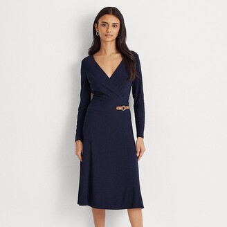 ralph lauren buckled jersey dress