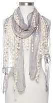 Thumbnail for your product : Capsule By Cara Embroidered Sheer Tassel Scarf - Gray/Ivory