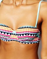 Thumbnail for your product : Vero Moda Blue Hawaii Print Balconette Bikini Top