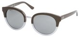 Thumbnail for your product : Tory Burch brown and silver colorblock round panama sunglasses