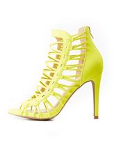 Thumbnail for your product : Charlotte Russe Caged Lattice Dress Sandals