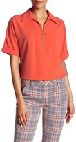 Thumbnail for your product : Trina Turk Collared Front Zip 3/4 Length Sleeve Blouse