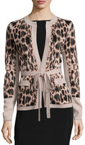 Thumbnail for your product : Carolina Herrera Animal Jacquard Belted Cashmere Jacket