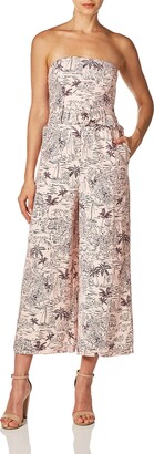 ASTR the Label Womens Strapless Cropped Wide Leg Kona Jumpsuit