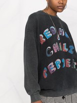 Thumbnail for your product : R 13 Slogan-Print Round Neck Sweatshirt