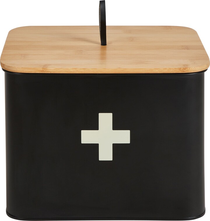 Dunelm Matt Black Wooden First Aid Box Black ShopStyle