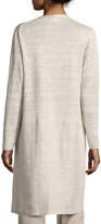 Thumbnail for your product : Lafayette 148 New York Long Linen Mélange Combo Cardigan, Beige