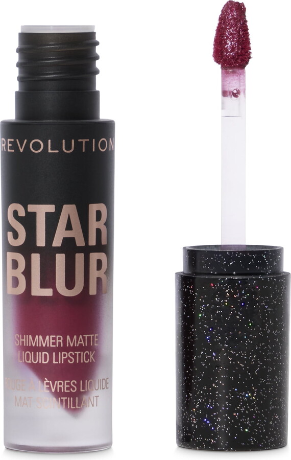 Makeup Revolution Revolution Star Blur Shimmer Matte Liquid Lipstick with Airblur Formula, Crimson Envy