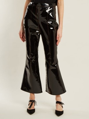Ellery Outlaw Kick-flare Cropped Patent Trousers - Black