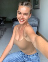 Thumbnail for your product : Bershka strappy cami in beige