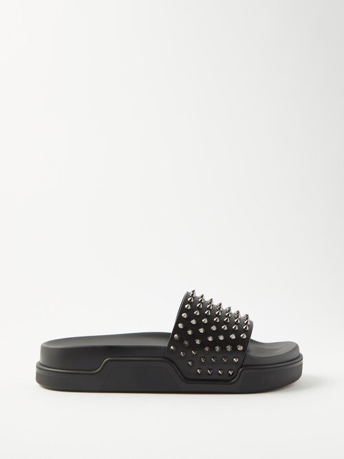 Daddy Pool Studded Leather and Webbing Sandals