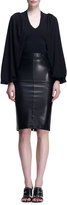 Thumbnail for your product : Givenchy Leather Zip-Back Godet Skirt