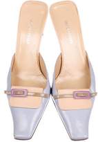 Thumbnail for your product : Sergio Rossi Leather Square-Toe Mules