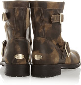 Thumbnail for your product : Jimmy Choo Youth waxed-suede biker boots