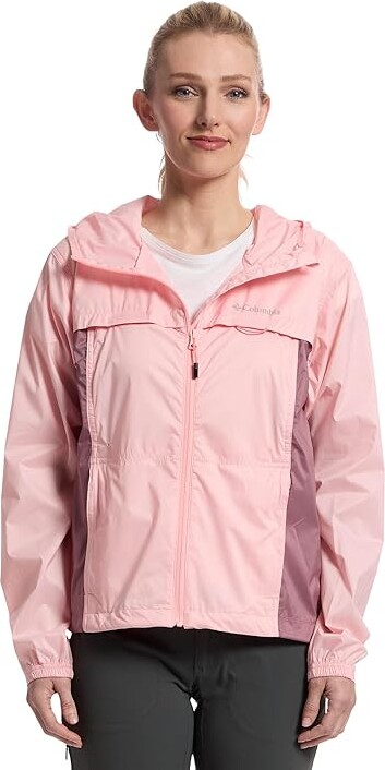 Columbia Crested Canyontm Windbreaker Women's Coat Pink Sand/Fig : XL, Polyester