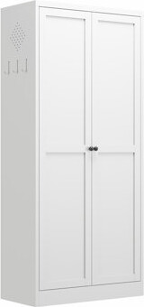 Ophelia & Co. 61 Inch White Metal Kitchen Pantry Cabinet with 4 Adjustable Shelves, 110lb Capacity, Heavy Duty Freestanding Organizer for Various Rooms