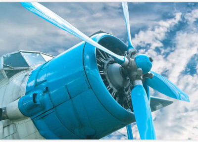 IDEA4WALL Blue Vintage Antique Plane Propeller Airplane Aircraft Photography Vehicle Wallpaper Murals