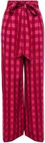 Thumbnail for your product : Temperley London Stirling Belted Gingham Jacquard Wide-leg Pants