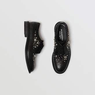 Burberry Stud Detail Leather Brogues , Size: 39, Black
