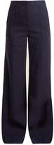 Thumbnail for your product : Diane von Furstenberg High-rise Wide-leg Crepe Trousers - Womens - Navy