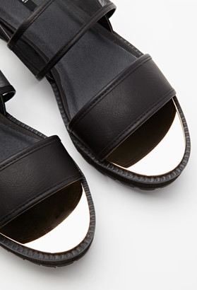 Forever 21 Mesh-Strap Flatform Sandals