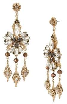 Miriam Haskell Mixed-Stone Chandelier Earrings