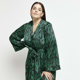 Thumbnail for your product : River Island Womens Plus Green Animal Print Swing Midi Dress