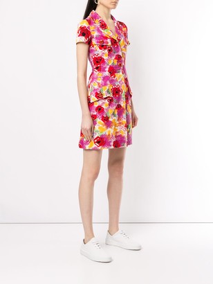 Chanel Pre Owned 1997 Camelia-Print Short Dress