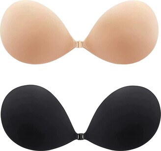 Strapless Pushup Bra, Clear Plunge Bras for Women Invisible Sticky