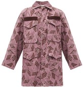 Thumbnail for your product : ATTICO Logo-print Cotton-drill Jacket - Pink Multi