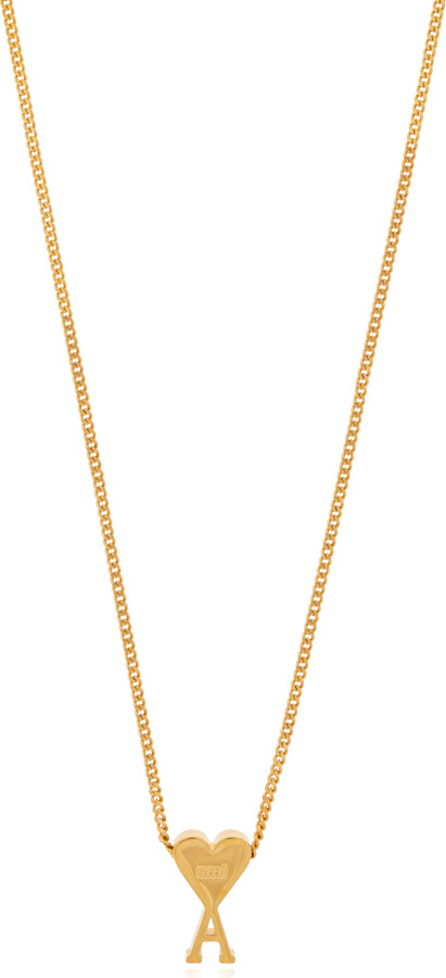 Ami Alexandre Mattiussi Necklace With Logo Pendant Unisex - Gold