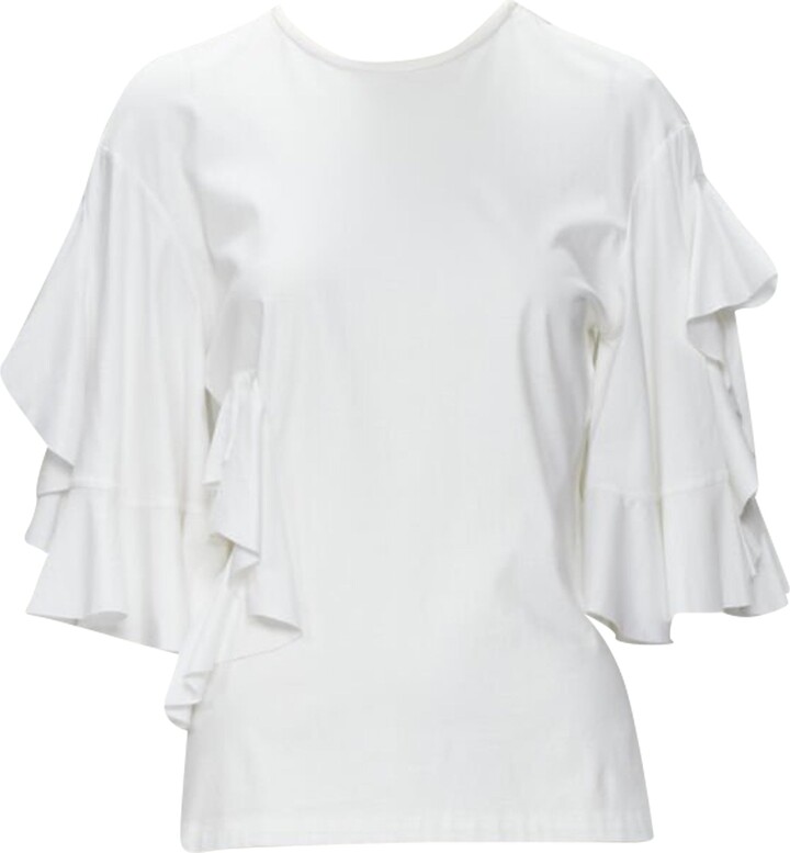 Ellery Wide Ruffle Sleeves Cut-Out Tshirt
