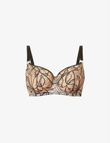 Thumbnail for your product : KATHERINE HAMILTON Vivian semi-sheer embroidered stretch-lace bra