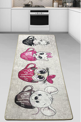 East Urban Home Rectangle Machine Woven Area Rug in Gray/Pink
