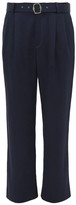Thumbnail for your product : Sies Marjan Andy Belted High-rise Twill Trousers - Navy