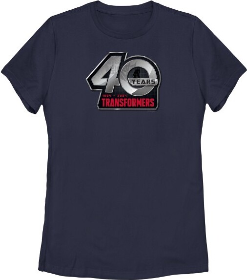 Transformers Women'sTransformers40YearsLogoT-Shirt-NavyBlue-Large