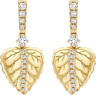 Kiki McDonough Lauren 18K Gold Leaf Drop & Diamond Earrings