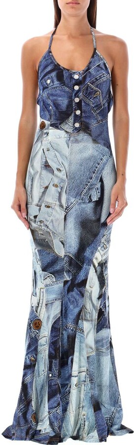 ワンピース Moschino Jeans Denim Dress Moschino Jeans Cut-out Bustier Denim Dress, Medium | eBay
