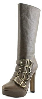 Pinko Aster Round Toe Leather Mid Calf Boot.