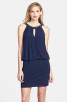 Thumbnail for your product : JS Boutique Beaded Collar Blouson Jersey Dress