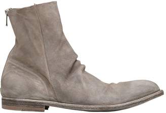 Officine Creative Washed Deerskin Leather Cropped Boots