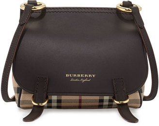Burberry Bridle Baby Haymarket Check Shoulder Bag, Dark Clove Brown